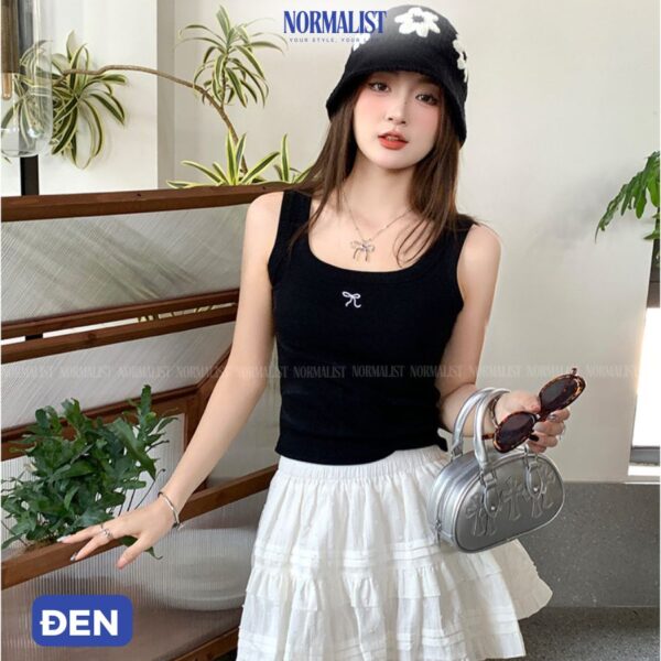 Áo tank top nữ thêu nơ