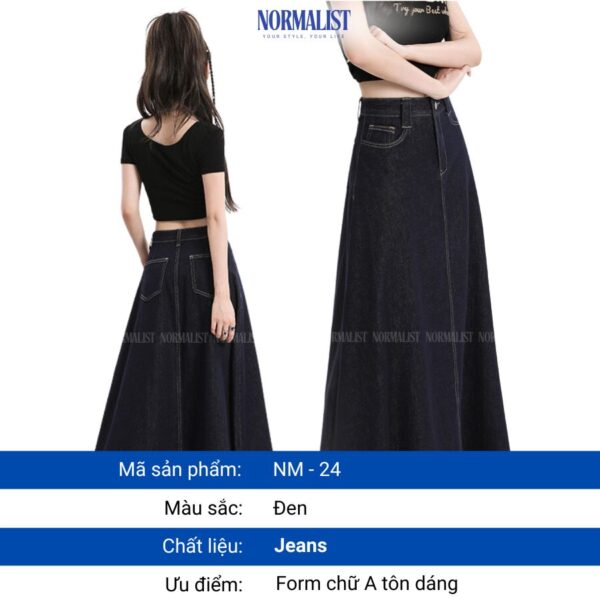 Chân váy Jeans dài