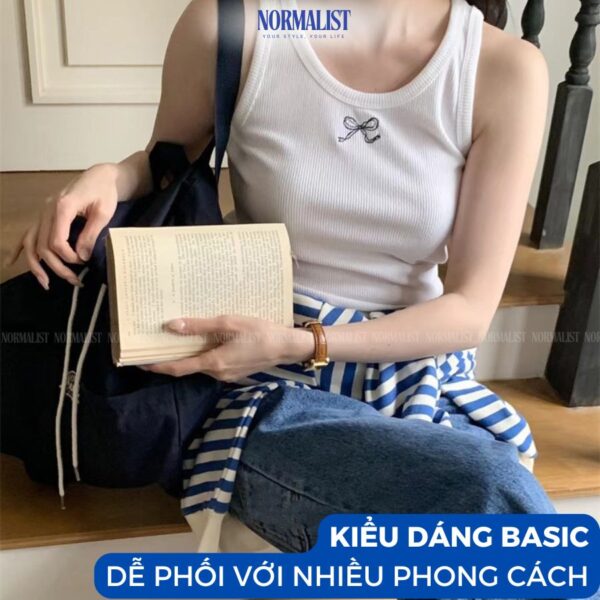 Áo tank top nữ thêu nơ