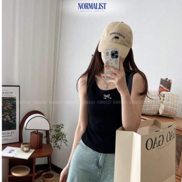 Áo tank top nữ thêu nơ