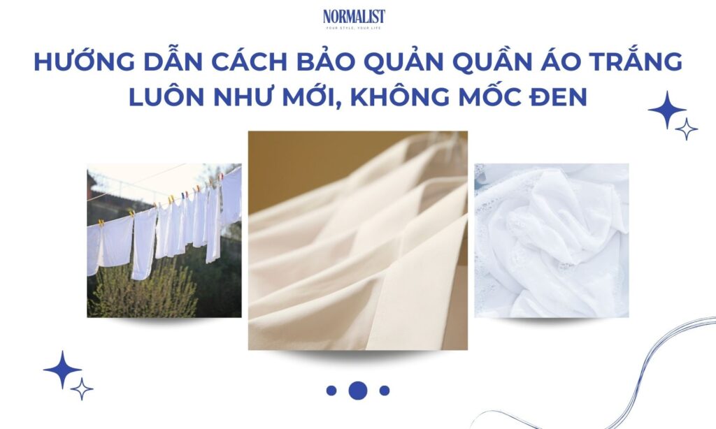 Ảnh bìa bảo quản quần áo trắng