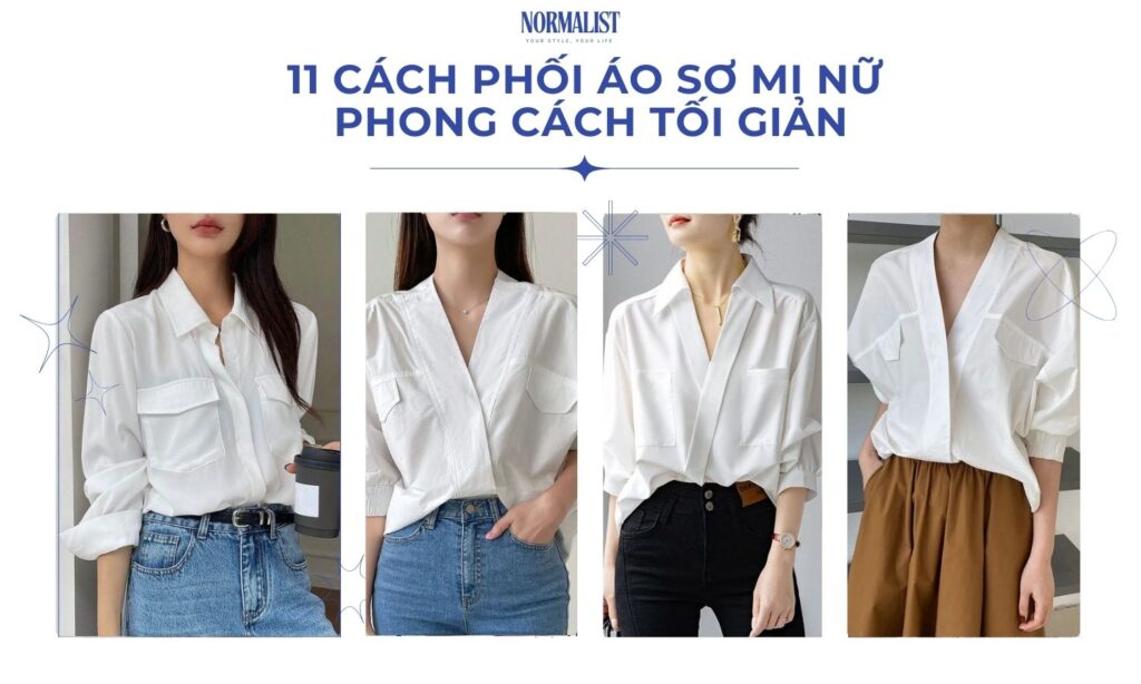 Cách phối áo sơ mi nữ