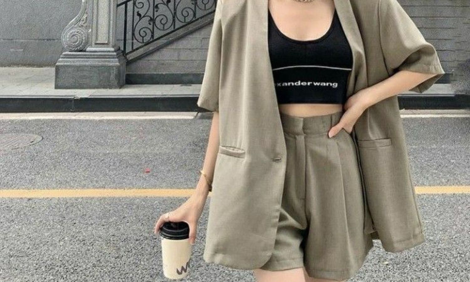 quần short áo blazer